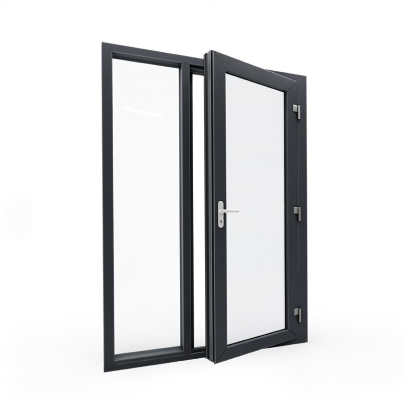 Kunststof zijlicht met achterdeur glas
